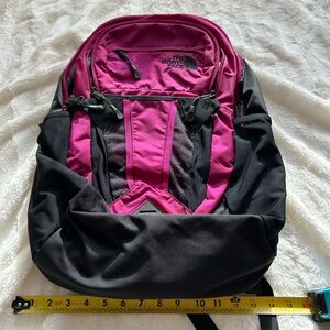 The North Face Black and Pink Backpack